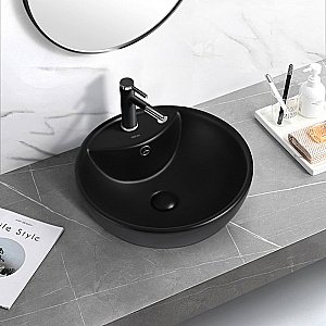 Раковина накладная ABBER Bequem AC2101MB черная матовая купить в интернет-магазине Sanbest