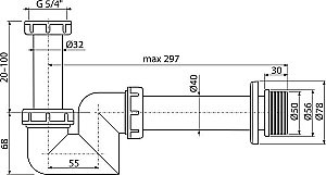 Сифон для биде Ravak DN 40 X01560 купить в интернет-магазине сантехники Sanbest