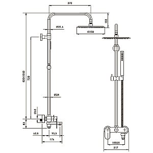 Душевая система WasserKraft Asphe A17301 розовое золото купить в интернет-магазине сантехники Sanbest