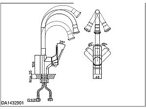 Смеситель для кухни D&K Berlin Kunste DA1432913 купить в интернет-магазине сантехники Sanbest