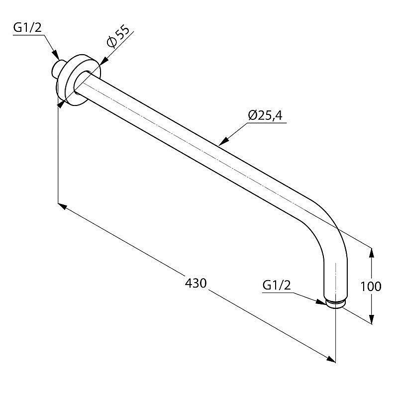 Держатель верхнего душа Kludi A-QA 665140500 купить в интернет-магазине сантехники Sanbest