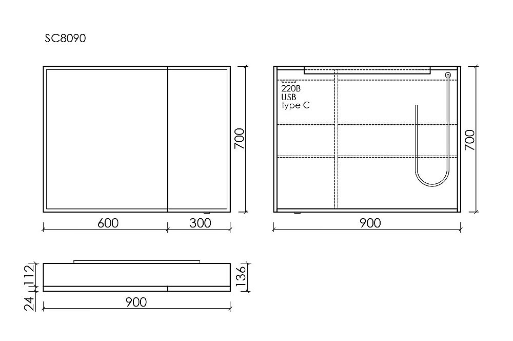 Зеркальный шкаф Sancos Evoke 90х70 SC8090 серый купить в интернет-магазине сантехники Sanbest