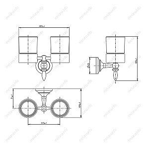 Держатель с 2-мя стаканами Melana MLN-820011 купить в интернет-магазине сантехники Sanbest