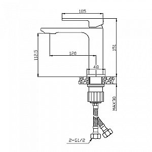 Смеситель для раковины Orange Lutz M04-021w белый купить в интернет-магазине сантехники Sanbest