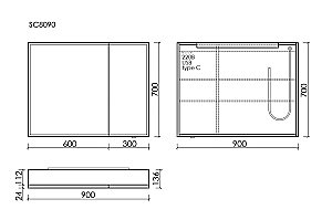 Зеркальный шкаф Sancos Evoke 90х70 SC8090 серый купить в интернет-магазине сантехники Sanbest