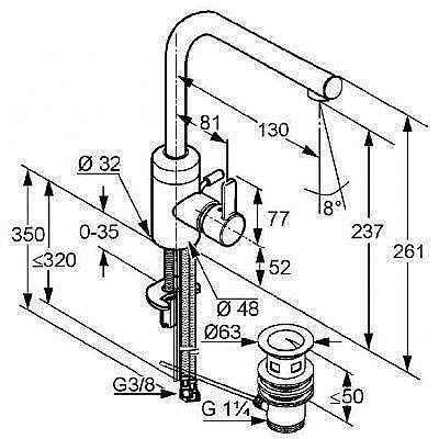 Смеситель для раковины Kludi Zenta 382940575 хром купить в интернет-магазине сантехники Sanbest