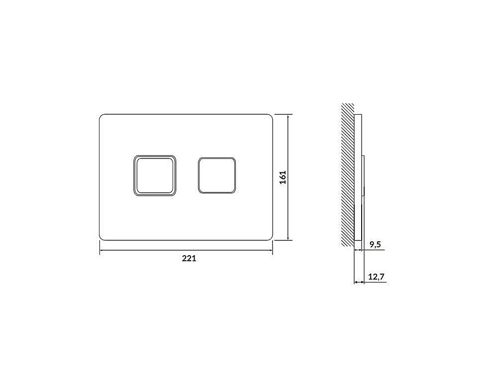 Кнопка для инсталляции Cersanit ACCENTO SQUARE 63531 хром купить в интернет-магазине сантехники Sanbest