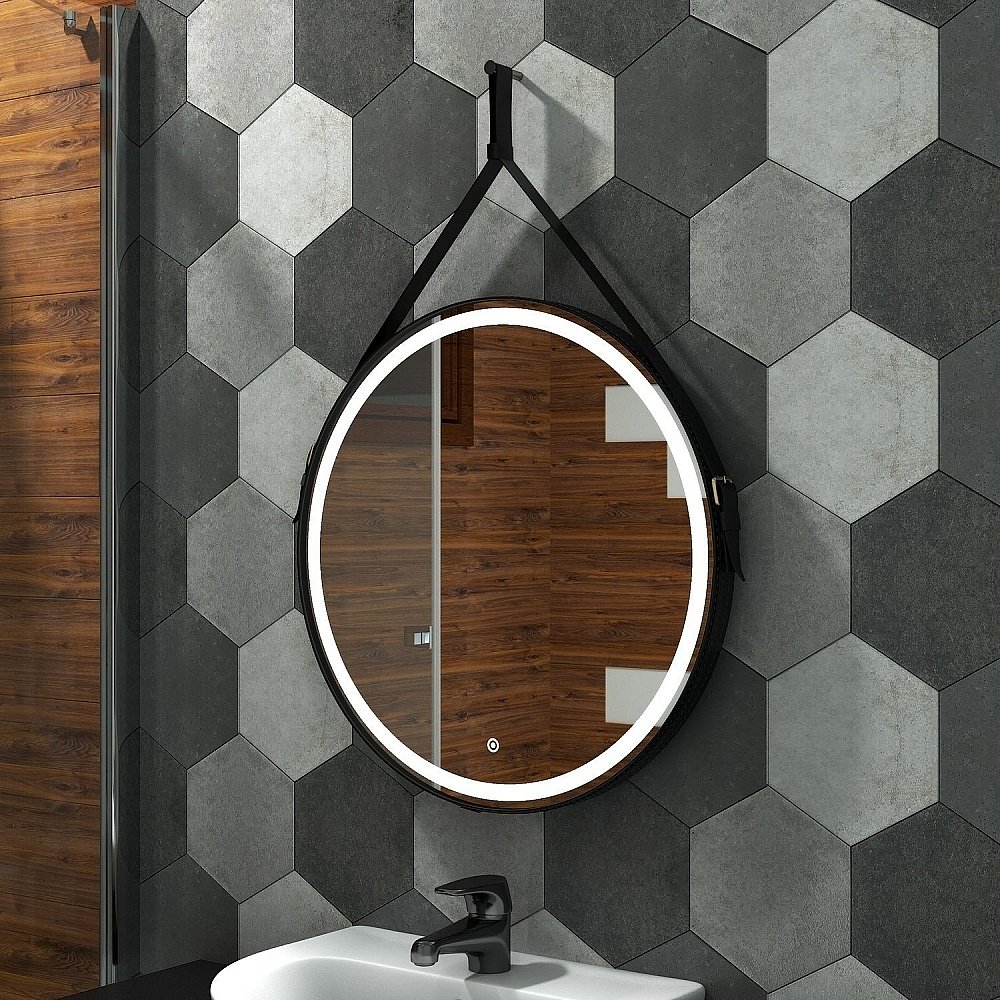 Зеркало Континент Millenium Black ЗЛП969 65x65 в ванную от интернет-магазине сантехники Sanbest