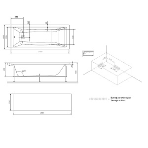 Ванна акриловая AM.PM Gem W93A-170-070W-A 170x70 купить в интернет-магазине Sanbest