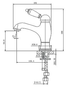 Смеситель для раковины Caprigo Adria Uno Black 02B-520-vot бронза/черный купить в интернет-магазине сантехники Sanbest