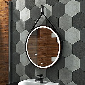 Зеркало Континент Millenium Black ЗЛП969 65x65 в ванную от интернет-магазине сантехники Sanbest