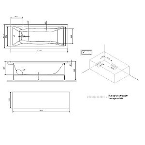 Ванна акриловая AM.PM Gem W93A-170-070W-A 170x70 купить в интернет-магазине Sanbest