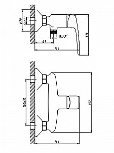 Смеситель для душа Orange Sonic M08-200cr купить в интернет-магазине сантехники Sanbest