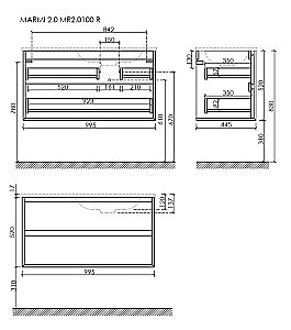 Тумба с раковиной Sancos Marmi 2.0 MR2.0100REG дуб галифакс натуральный для ванной в интернет-магазине Sanbest