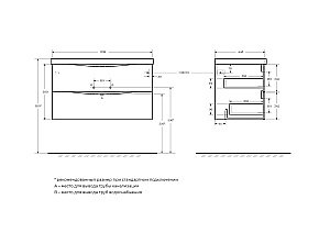 Тумба с раковиной Belbagno MARINO 90 2C-SO/BB900/450-LV-MR-AST Rovere Grigio для ванной в интернет-магазине Sanbest