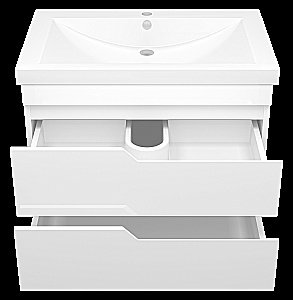 Тумба с раковиной Misty Софт - 75 П-Соф-01075-011П2Я белая для ванной в интернет-магазине Sanbest