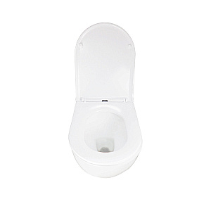 Унитаз подвесной Azario Rumba AZ-5175T-WHT белый, безободковый, с крышкой микролифт, слив торнадо купить в интернет-магазине Sanbest