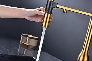 Смеситель для кухни Paulmark Magneto One Ma213188-BG брашированное золото купить в интернет-магазине сантехники Sanbest