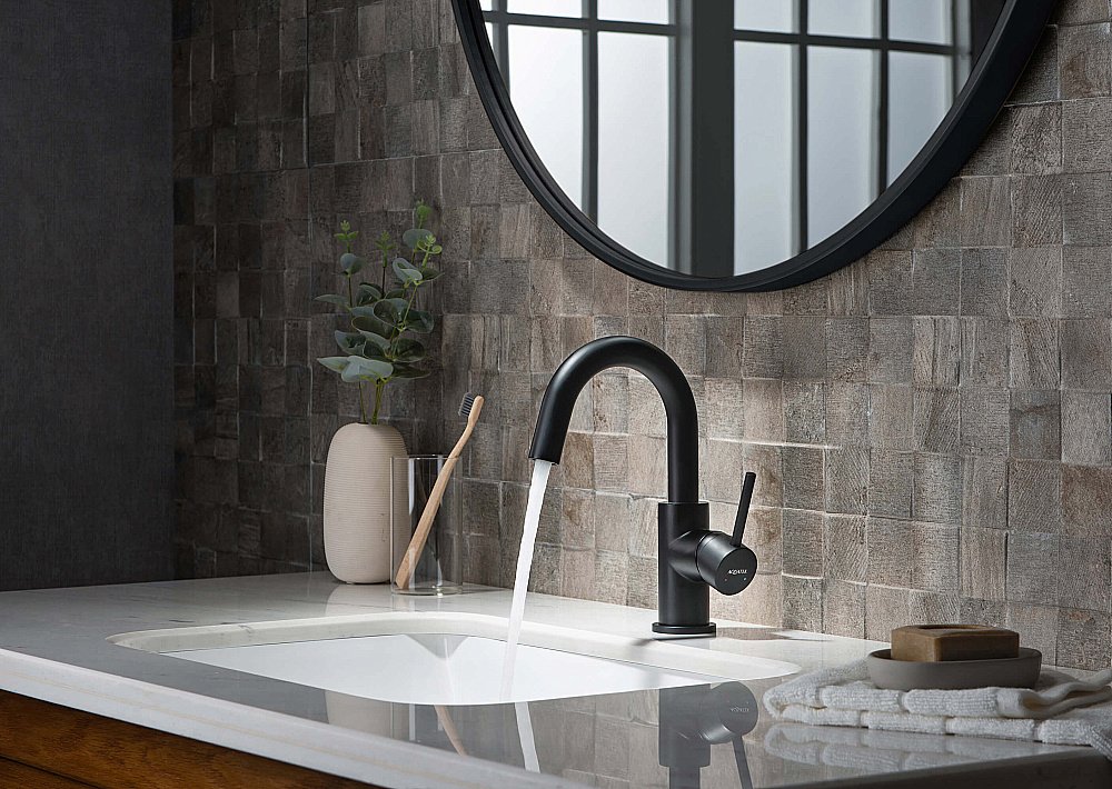 Смеситель для раковины Европа AQ1307MB черный матовый, без донного клапана купить в интернет-магазине сантехники Sanbest