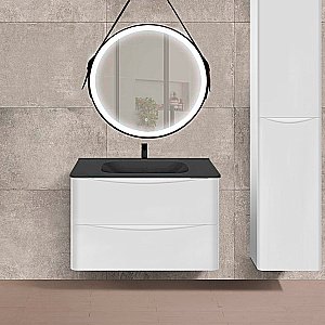 Тумба с раковиной Vincea PAOLA VMC-2P800GW + VCB-2VP800B 80 белая для ванной в интернет-магазине Sanbest