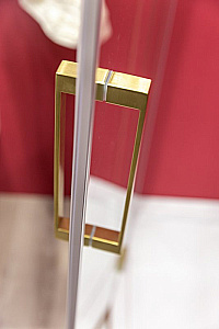 Душевой уголок Cezares Slider 90х100 SLIDER-AH-1-90-90/100-C-BORO профиль брашированное золото/стекло прозрачное купить в интернет-магазине Sanbest
