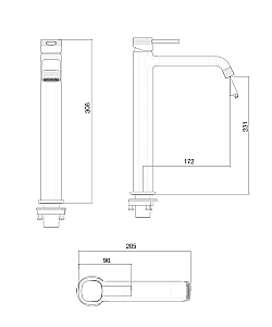 Смеситель для раковины Wonzon & Woghand Tetra WW-841226-BN брашированный никель купить в интернет-магазине сантехники Sanbest