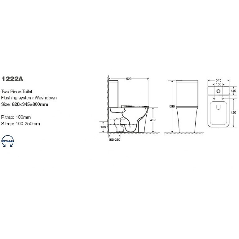Унитаз-компакт CeruttiSpa Arno 1222A безободковый, с бачком, с крышкой микролифт купить в интернет-магазине Sanbest