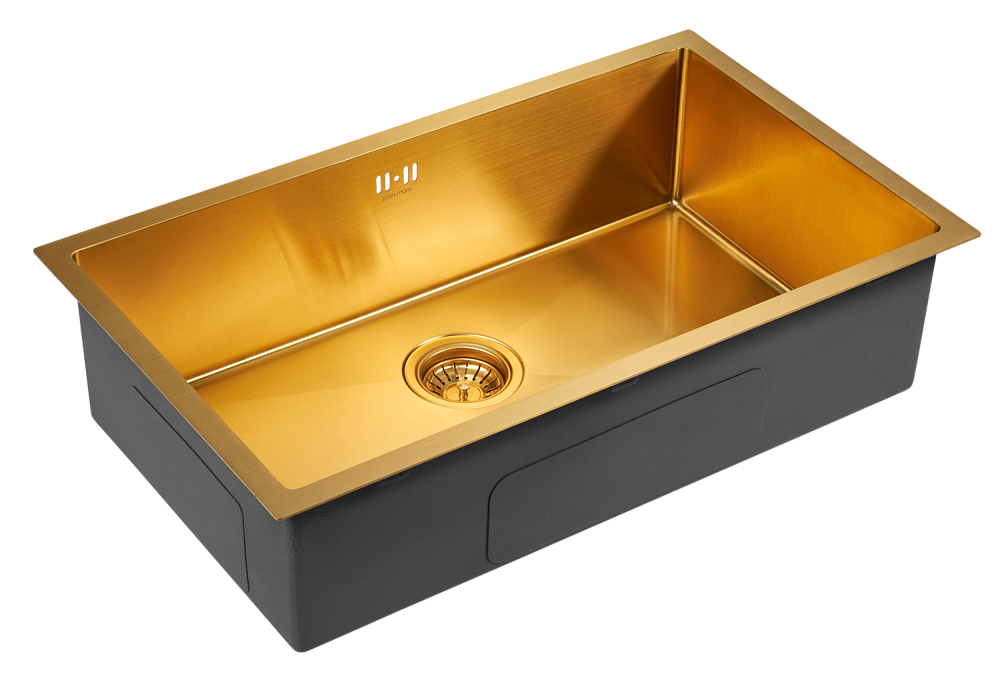 Мойка кухонная Paulmark VALDE PM217444-BG брашированное золото. сталь купить в интернет-магазине сантехники Sanbest