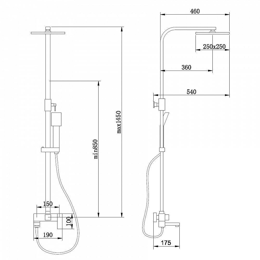 Душевая система ABBER Daheim AF8216NGL никель купить в интернет-магазине сантехники Sanbest