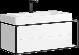 Тумба для раковины Clarberg Logic 100 белая левая купить в интернет-магазине сантехники Sanbest