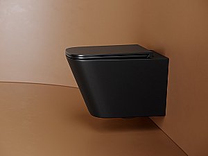 Унитаз подвесной Ceramica Nova Union CN4009TMB черный матовый, с крышкой микролифт, безободковый, слив-торнадо купить в интернет-магазине Sanbest