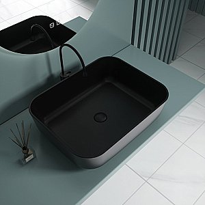 Раковина накладная Esbano ASTANES-N чёрная матовая купить в интернет-магазине Sanbest