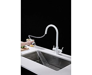 Смеситель для кухни Paulmark Lange La214212-WH белый матовый купить в интернет-магазине сантехники Sanbest