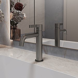 Смеситель для раковины Vincea Villa VBF-1VL1GM вороненая сталь купить в интернет-магазине сантехники Sanbest