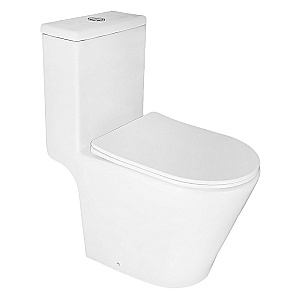 Унитаз моноблок Azario Prime AZ-1363OP белый, безободковый, с крышкой микролифт купить в интернет-магазине Sanbest