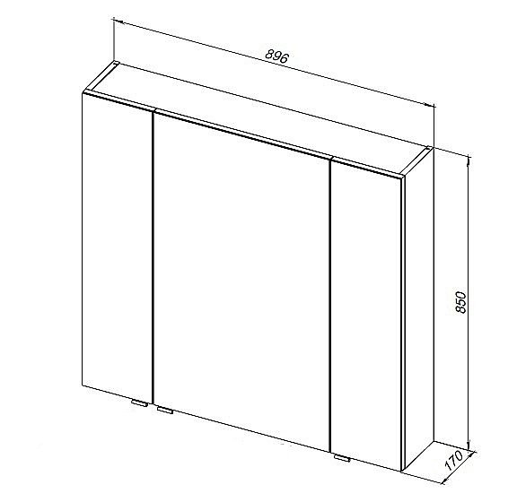 Зеркальный шкаф Aquanet Алвита new 90 белый матовый купить в интернет-магазине сантехники Sanbest