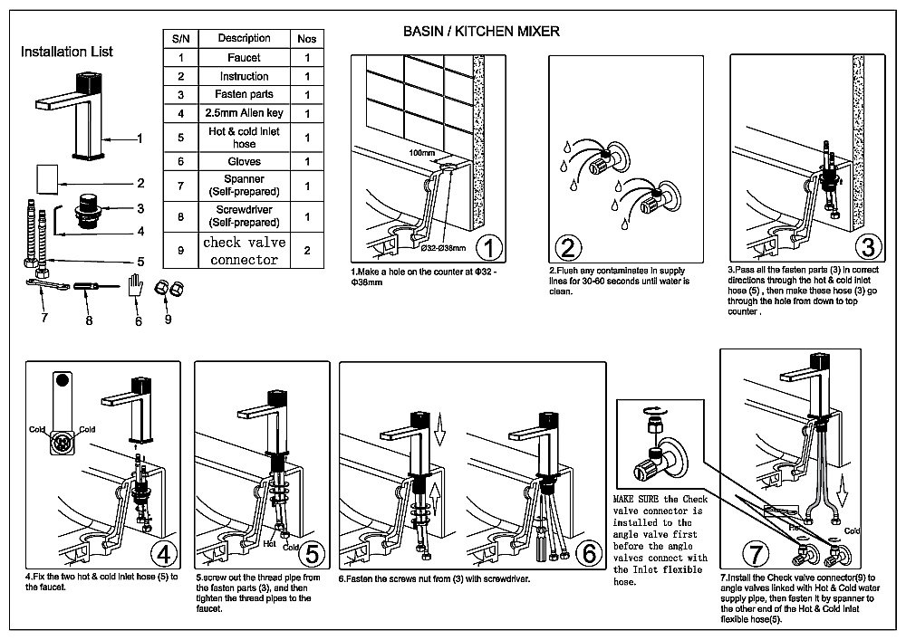 Смеситель для раковины Boheme QUAD 159-MG матовое золото купить в интернет-магазине сантехники Sanbest