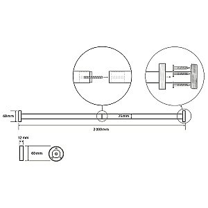 Карниз для ванны Bemeta 200 101120101 хром купить в интернет-магазине сантехники Sanbest