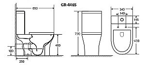 Унитаз-компакт Grossman Classic GR-4465S безободковый, с бачком, с крышкой микролифт, белый купить в интернет-магазине Sanbest