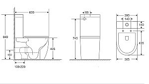 Унитаз-компакт Vincea Globo VT2-14T белый, с крышкой микролифт, с бачком, безободковый, слив-торнадо купить в интернет-магазине Sanbest