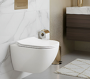 Унитаз подвесной Ceruttispa AMICI Aria CT11388 безободковый, с крышкой микролифт, смыв торнадо, белый купить в интернет-магазине Sanbest