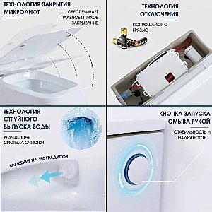 Унитаз подвесной CeruttiSpa Barbaria Aria Pulse 10591 белый, безободковый, с крышкой микролифт купить в интернет-магазине Sanbest