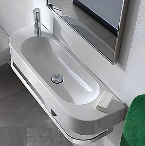 Раковина подвесная Globo Forty3 70 смеситель справа/слева, белая купить в интернет-магазине Sanbest