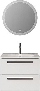 Тумба с раковиной Cezares ECO-CER-N 60 ECO-CER-N-600-2C-SO-BL белая глянцевая для ванной в интернет-магазине Sanbest