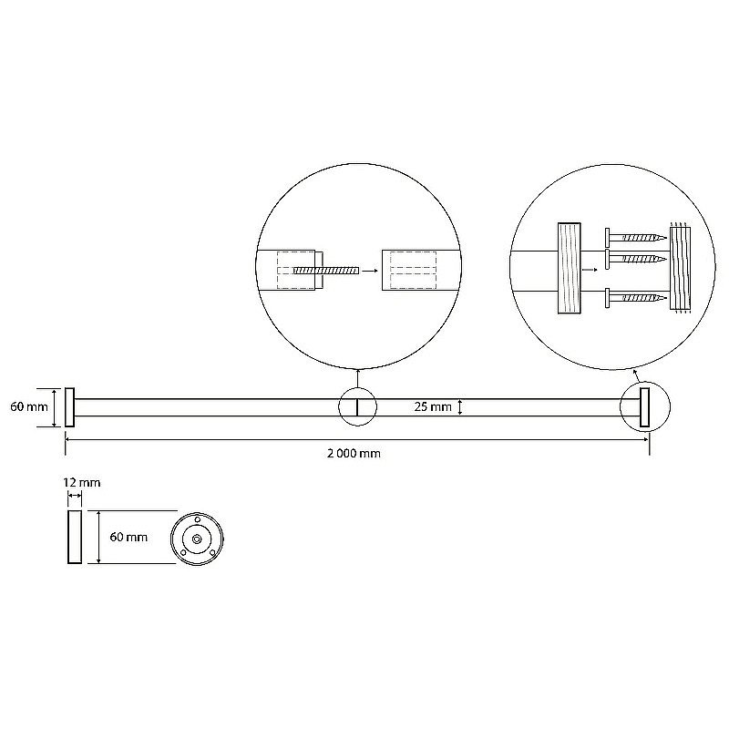 Карниз для ванны Bemeta 200 101120101 хром купить в интернет-магазине сантехники Sanbest
