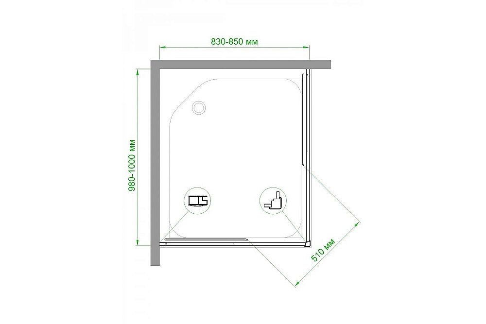 Душевой уголок Royal Bath RB1085HPD-C 85х100 матовый купить в интернет-магазине Sanbest