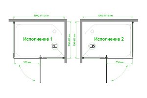 Душевой уголок Royal Bath HPVD RB8110HPVD-T-BL 110х80 прозрачное стекло/черный профиль купить в интернет-магазине Sanbest