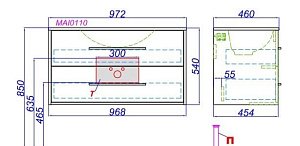 Тумба с раковиной Aqwella Майами 100 дуб сонома для ванной в интернет-магазине Sanbest