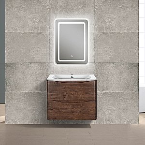 Тумба с раковиной Vincea PAOLA VMC-2P600RW + VCB-2VP600W 60 темное дерево для ванной в интернет-магазине Sanbest