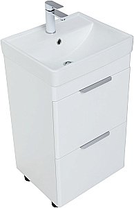 Тумба с раковиной Aquanet Ирис new 50 напольная белый глянец для ванной в интернет-магазине Sanbest